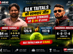 फरहाज़ के तूफानी 64 रन और नागेंद्र अवस्थी के 4 विकेट से BLK Taitals की रोमांचक जीत, Awadh Strikers को 8 रन से हराया